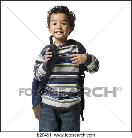 Stock Image - boy with a striped shirt. Fotosearch