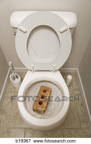 brick in a toilet View Large Photo Image Stock Photo - brick in a toilet. Fotosearch