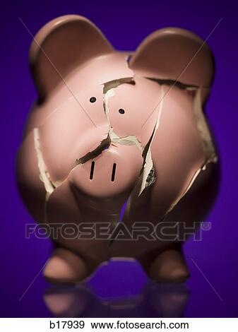 Broken piggy bank. View Large Photo Image Stock Photo - Broken piggy bank.. Fotosearch