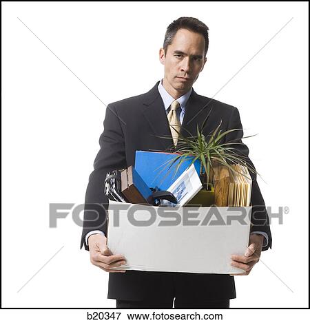 Stock Photo - businessperson clearing out things. Fotosearch