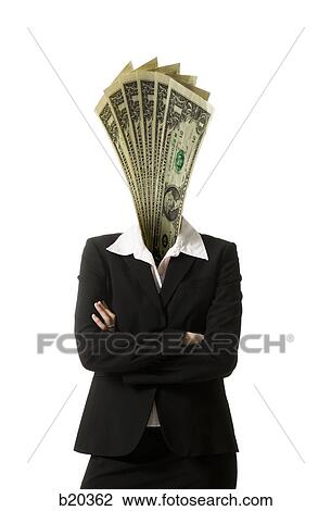 businessperson with money for a head View Large Photo Image Stock Image - businessperson with money for a head. Fotosearch