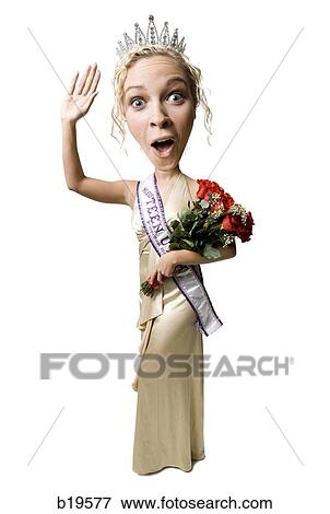 Stock Photo - caricature of pageant winner. Fotosearch