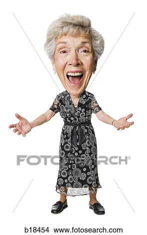 Picture - Caricature of senior woman.. Fotosearch