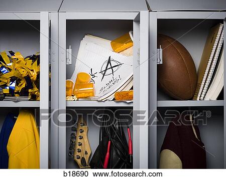 Contents of high school lockers. View Large Photo Image Stock Image - Contents of high school lockers.. Fotosearch