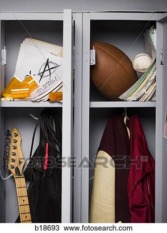 Contents of high school lockers. View Large Photo Image Stock Image - Contents of high school lockers.. Fotosearch