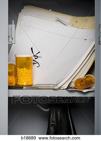 Contents of high school lockers. View Large Photo Image Stock Photo - Contents of high school lockers.. Fotosearch