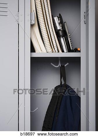 Contents of high school lockers. View Large Photo Image Stock Photo - Contents of high school lockers.. Fotosearch