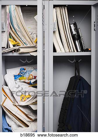 Contents of high school lockers. View Large Photo Image Stock Photography - Contents of high school lockers.. Fotosearch