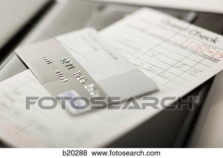 credit card on a bill View Large Photo Image Stock Photo - credit card on a bill. Fotosearch