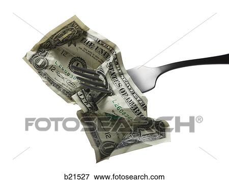 dollar on a fork View Large Photo Image Stock Photo - dollar on a fork. Fotosearch