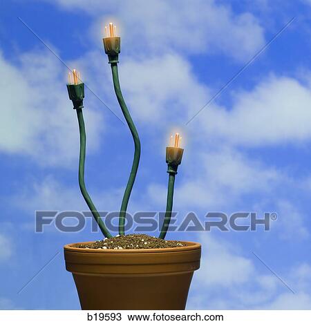 electric plugs coming out of a flower pot View Large Photo Image Stock Image - electric plugs coming out of a flower pot. Fotosearch