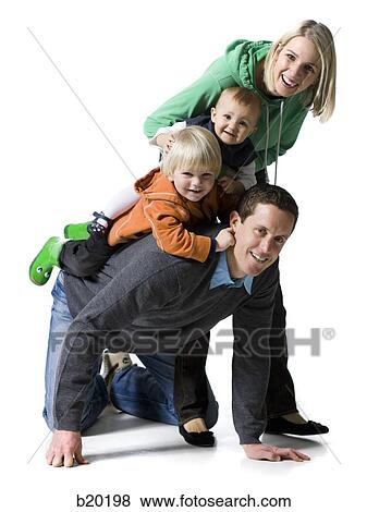 Stock Photo - family of four. Fotosearch