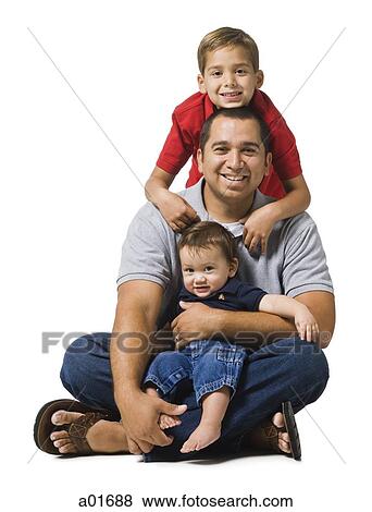 father and his young sons. View Large Photo Image Stock Photo - father and his young sons.. Fotosearch