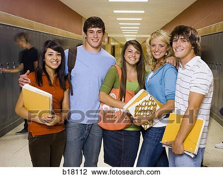 Five High School students at school. View Large Photo Image Stock Image - Five High School students at school.. Fotosearch