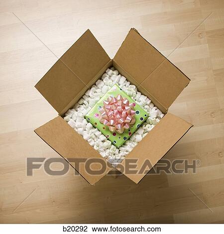 gift in a shipping box View Large Photo Image Stock Image - gift in a shipping box. Fotosearch