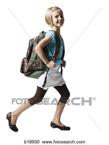 girl with a backpack. View Large Photo Image Stock Image - girl with a backpack.. Fotosearch