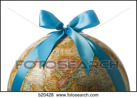 globe with a bow around it View Large Photo Image Stock Photo - globe with a bow around it. Fotosearch