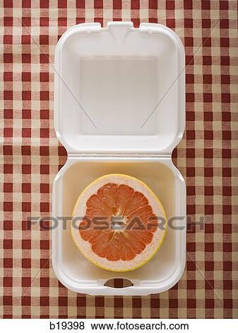 grapefruit in a fast food container View Large Photo Image Stock Photo - grapefruit in a fast food container. Fotosearch