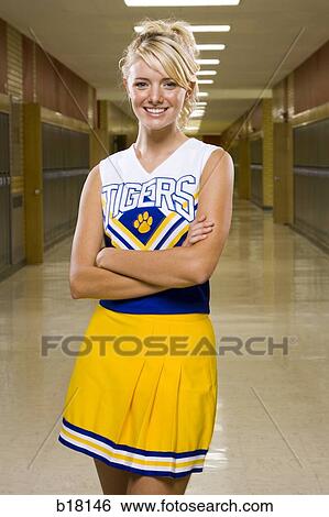 High School Cheer Leader. View Large Photo Image Stock Photograph - High School Cheer Leader.. Fotosearch