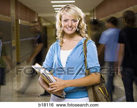 High School girl at school. View Large Photo Image Stock Photograph - High School girl at school.. Fotosearch