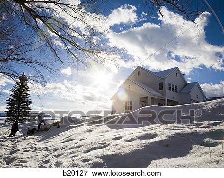 house in the snow View Large Photo Image Stock Photo - house in the snow. Fotosearch