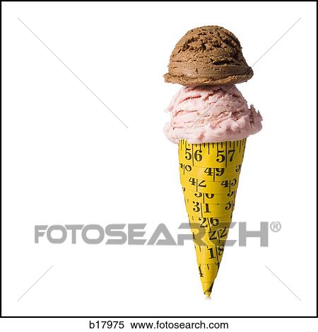 Ice cream cone made out of tape measure with 2 scoops of ice cream. View Large Photo Image Stock Photography - Ice cream cone made out of tape measure with 2 scoops of ice cream.. Fotosearch