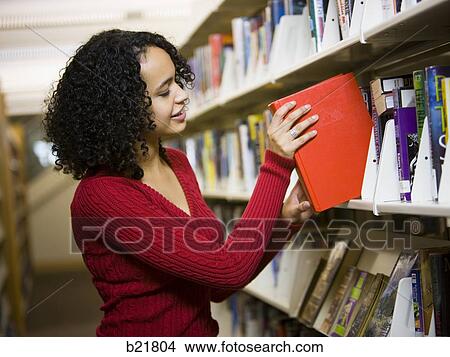 Picture - in the library. Fotosearch