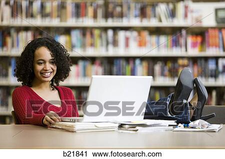 Stock Image - in the library. Fotosearch