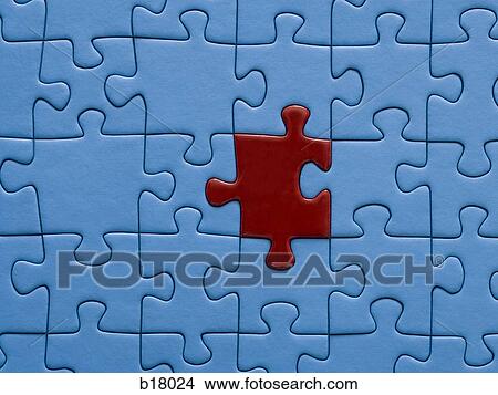 Jigsaw puzzle with a missing piece. View Large Photo Image Picture - Jigsaw puzzle with a missing piece.. Fotosearch