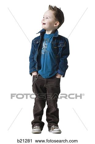 little boy in a jean jacket View Large Photo Image Stock Image - little boy in a jean jacket. Fotosearch