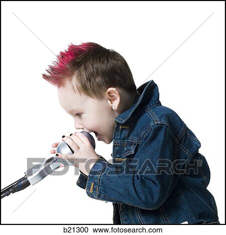 little boy singing into a microphone View Large Photo Image Stock Image - little boy singing into a microphone. Fotosearch
