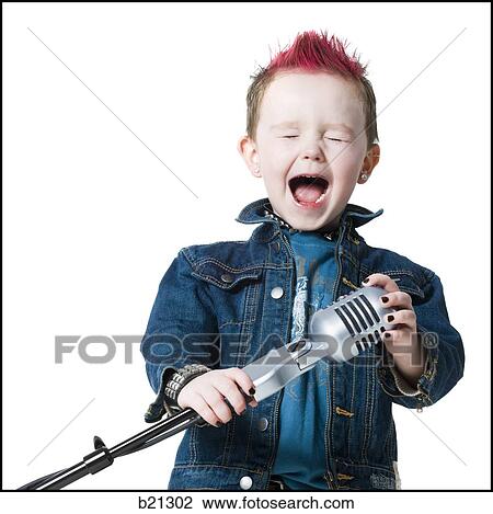 little boy singing into a microphone View Large Photo Image Stock Image - little boy singing into a microphone. Fotosearch