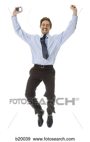 Stock Photo - man celebrating. Fotosearch