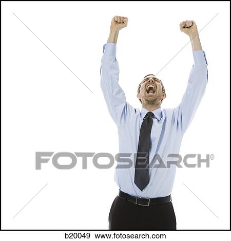 Stock Photo - man celebrating. Fotosearch