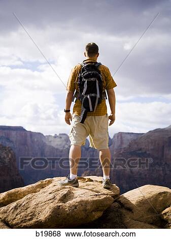 man on a mountain View Large Photo Image Stock Photo - man on a mountain. Fotosearch