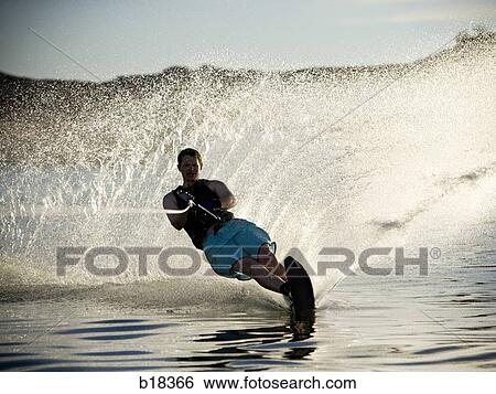 Man on a water ski. View Large Photo Image Stock Photograph - Man on a water ski.. Fotosearch