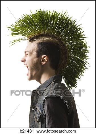 man with a green mohawk View Large Photo Image Stock Image - man with a green mohawk. Fotosearch