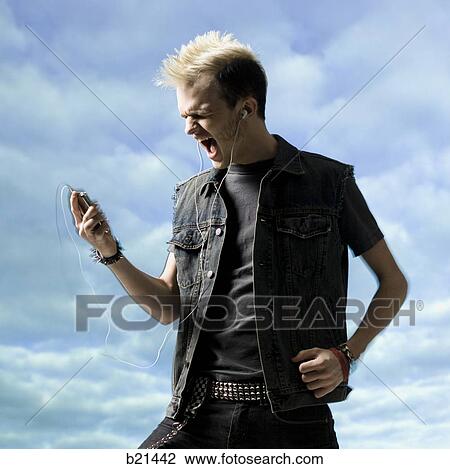 Stock Image - man with a mohawk. Fotosearch