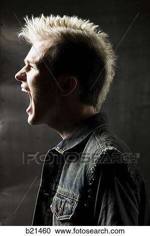 Stock Image - man with a mohawk. Fotosearch