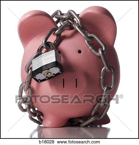 Piggy bank locked up. View Large Photo Image Stock Photo - Piggy bank locked up.. Fotosearch