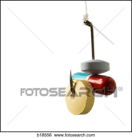 Pills on a fish hook. View Large Photo Image Stock Photograph - Pills on a fish hook.. Fotosearch