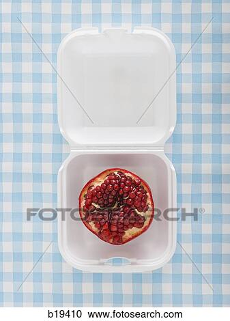 pomegranate in a fast food container View Large Photo Image Stock Image - pomegranate in a fast food container. Fotosearch
