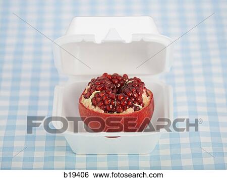 pomegranate in a fast food container View Large Photo Image Stock Photograph - pomegranate in a fast food container. Fotosearch