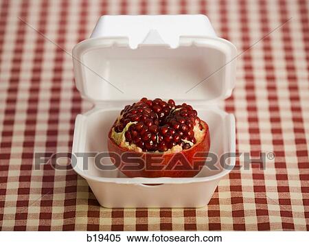 pomegranate in a fast food container View Large Photo Image Stock Photography - pomegranate in a fast food container. Fotosearch