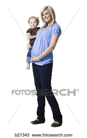 pregnant woman with little girl View Large Photo Image Stock Image - pregnant woman with little girl. Fotosearch