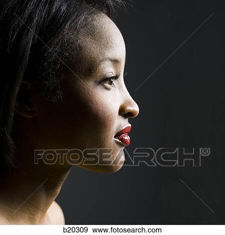 Stock Photo - profile of a woman. Fotosearch