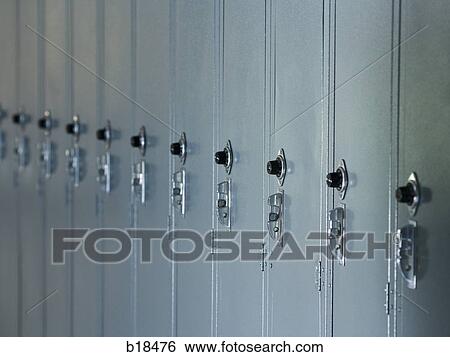 Row of school lockers. View Large Photo Image Stock Photograph - Row of school lockers.. Fotosearch