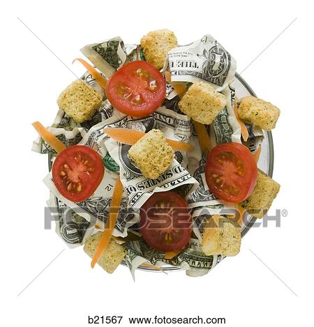 salad with dollars in it View Large Photo Image Stock Photo - salad with dollars in it. Fotosearch