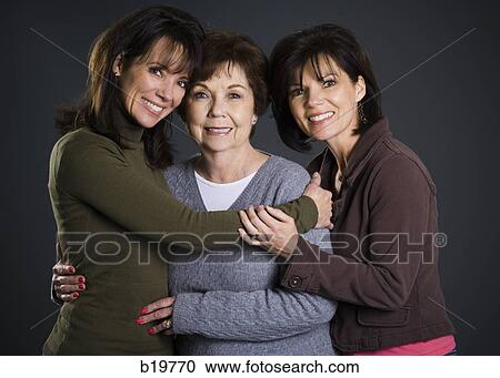 Stock Image - senior mother and daughters. Fotosearch