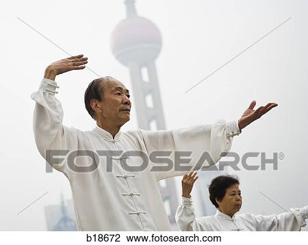 Seniors practicing tai chi. View Large Photo Image Stock Image - Seniors practicing tai chi.. Fotosearch